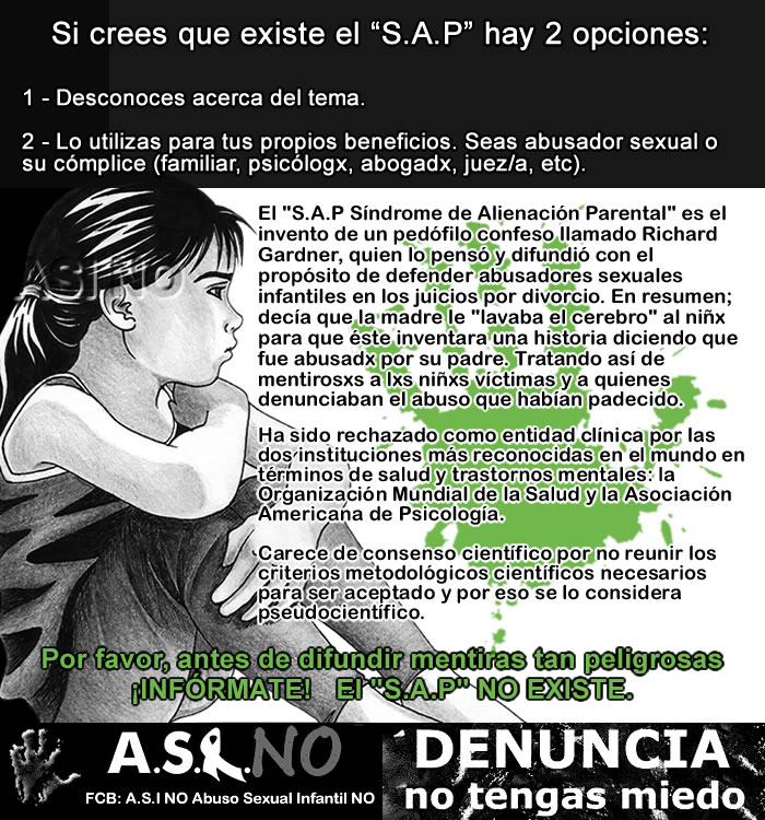 Afiche anti "SAP" ASI NO Abuso Sexual Infantil NO